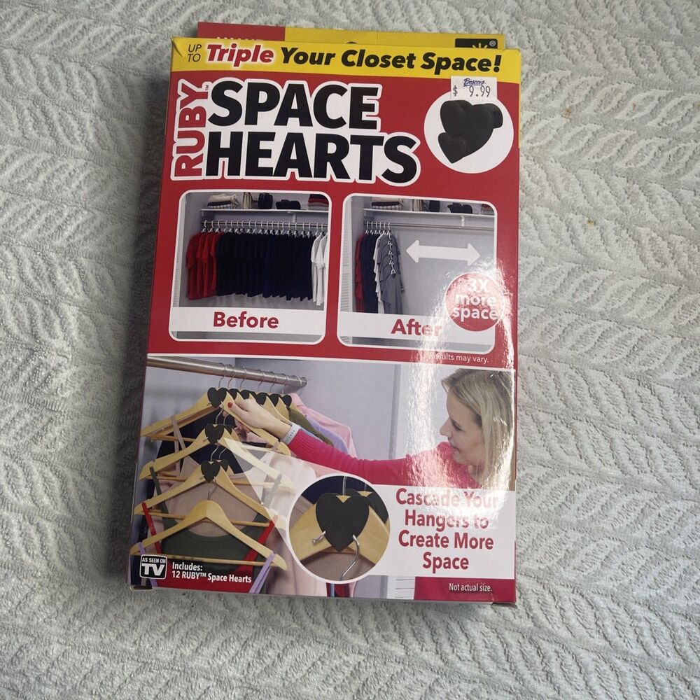 RUBY Space Hearts AS-SEEN-ON-TV, Creates Up to 3X More Closet Space - NIB